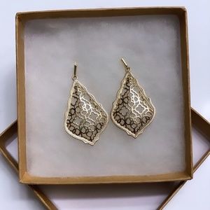 Addie Gold Filigree Drop Earrings
